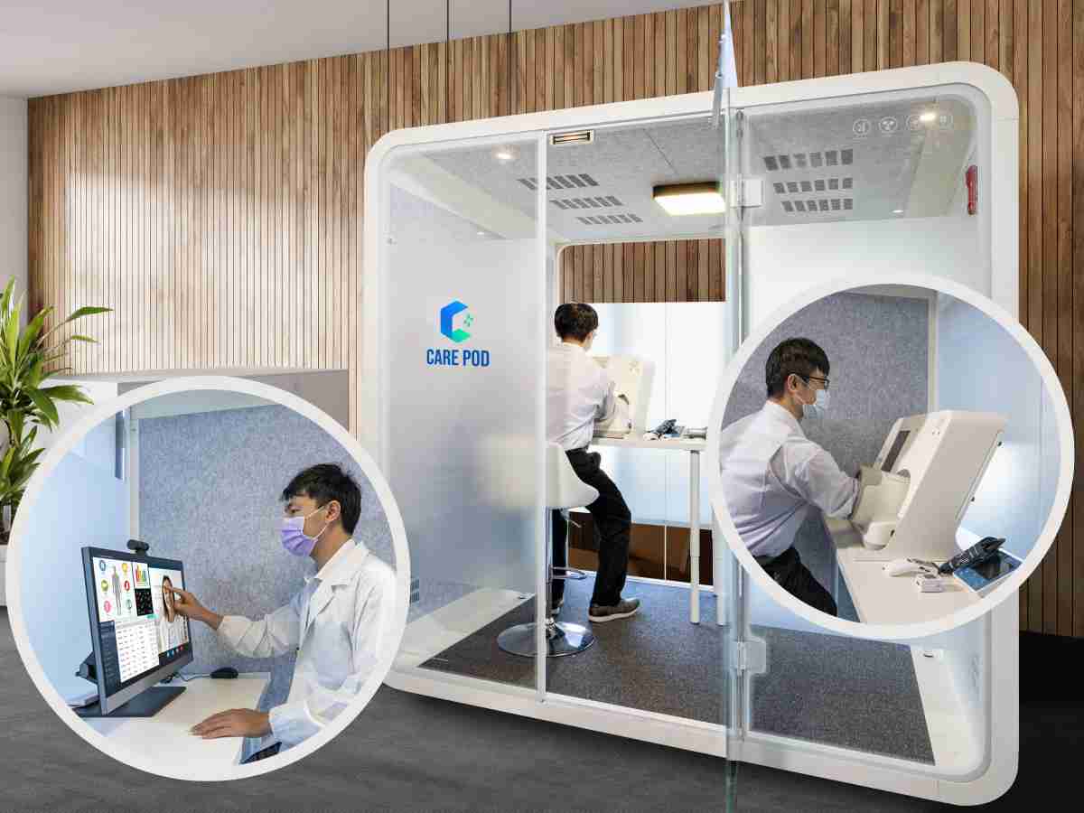 达擎于医疗科技展中展出＂远距诊疗舱＂，，，，以因应医疗数字化及社会高龄化趋势下、、、复诊及慢性病患等族群对于远距看诊需求逐渐升高所推出的创新整合方案。。多功能合一、、、高隐私性的远距诊疗舱可根据病患端与医师端的不同需求，，，，提供弹性化及客制化功能，，节省医生和病患的精力及时间