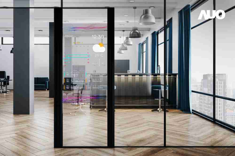 60吋Micro LED透明窗屏显示器，，，，可依需求调整并延伸应用于不同场域，，包括汽车侧窗或家庭玄关、、、、智慧橱窗、、、、商业展示等面向，，，，提供丰富的信息娱乐内容