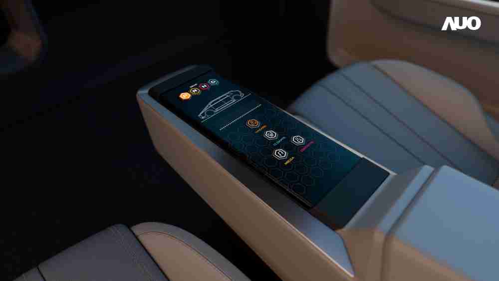 赏金国际以人性化设计打造多变形态中控显示(Morphing Center Control)，，，不使用时仅平面显示信息，，，进行操作时，，，，显示器则会动态隆起，，，转变成3D实体按钮，，并有触觉回馈，，展示人机互动新体验